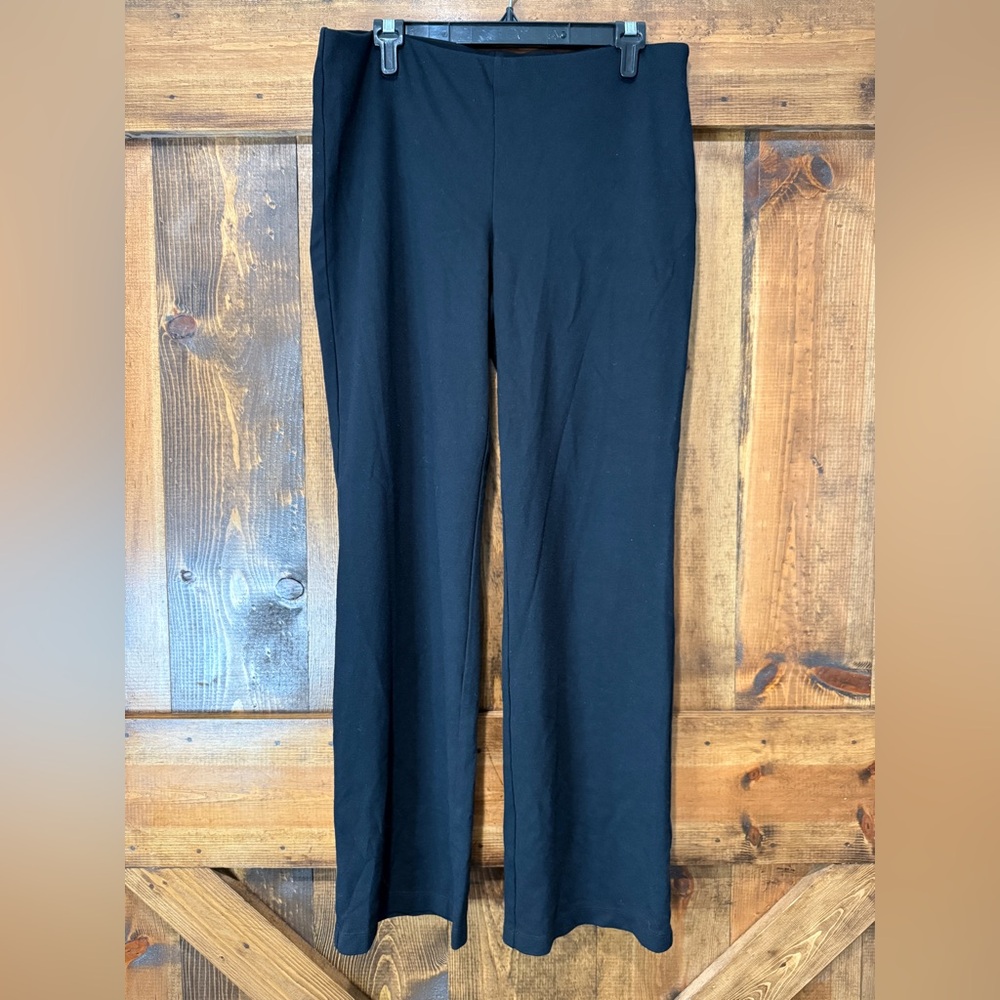 Eileen Fisher Women Elastic Waist Pull on Pant, Size Med, Black,Classic, Casual.